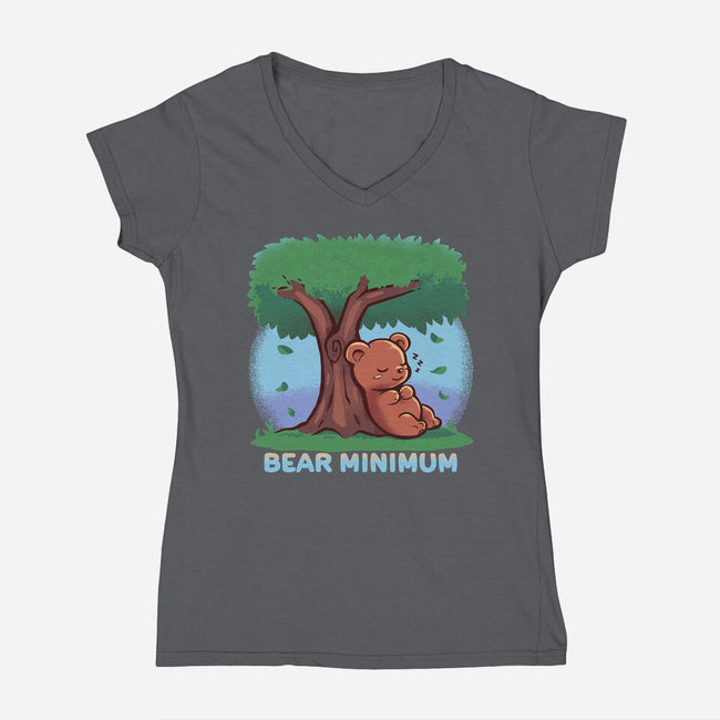 Bear Minimum-Womens-V-Neck-Tee-TechraNova