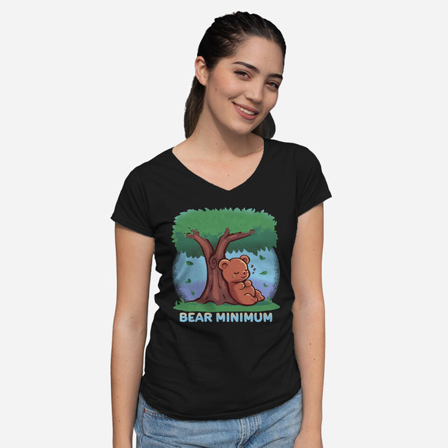 Bear Minimum-Womens-V-Neck-Tee-TechraNova