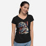 Great Godzilla-Womens-V-Neck-Tee-gaci