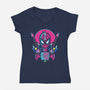 Spider Cyber Punk-Womens-V-Neck-Tee-jrberger