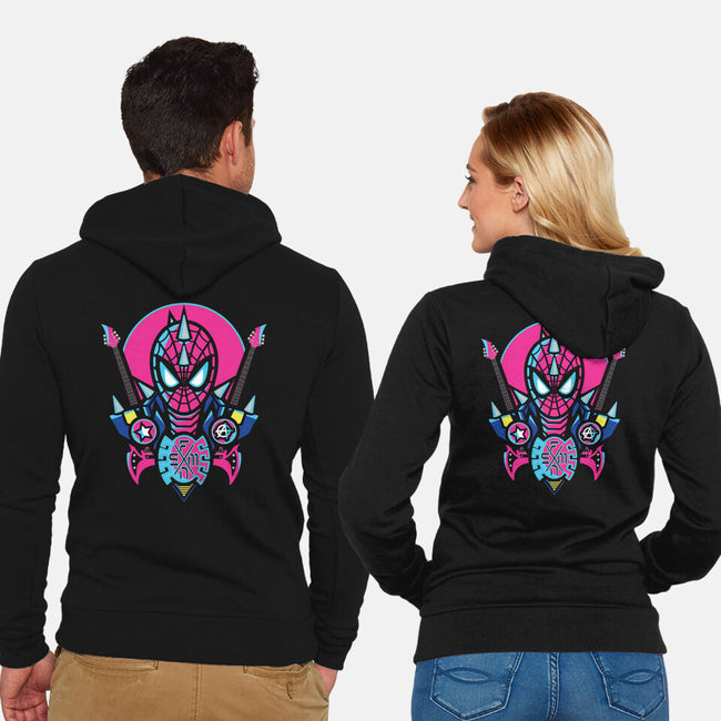 Spider Cyber Punk-Unisex-Zip-Up-Sweatshirt-jrberger