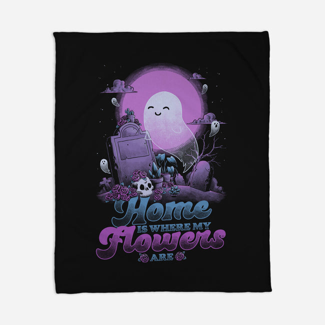 Ghost Home Flowers-None-Fleece-Blanket-Studio Mootant
