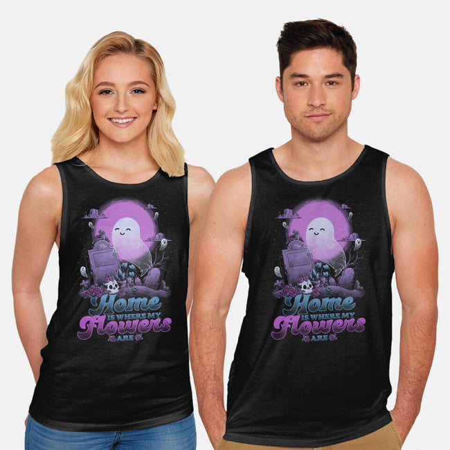 Ghost Home Flowers-Unisex-Basic-Tank-Studio Mootant