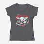 Cute Horror Match-Womens-V-Neck-Tee-Ca Mask