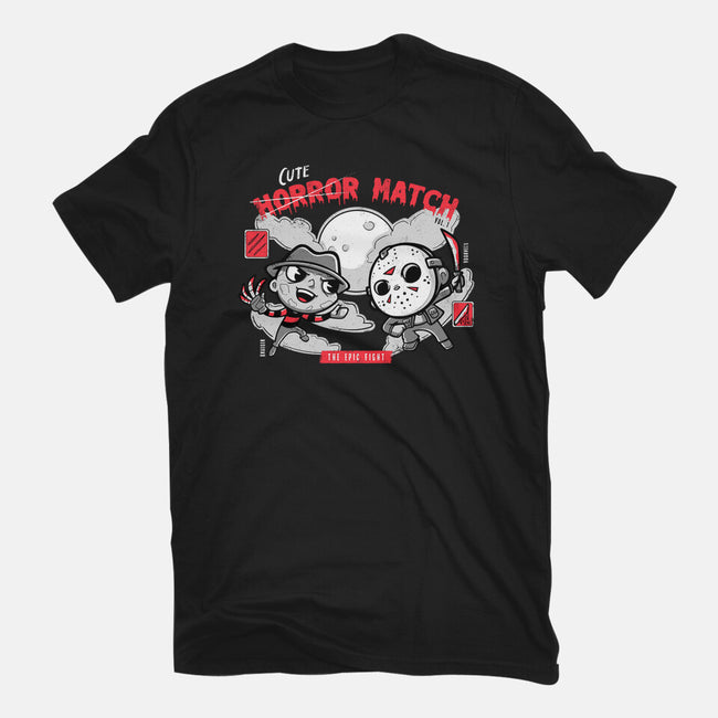 Cute Horror Match-Womens-Fitted-Tee-Ca Mask