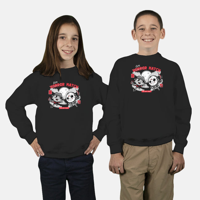 Cute Horror Match-Youth-Crew Neck-Sweatshirt-Ca Mask