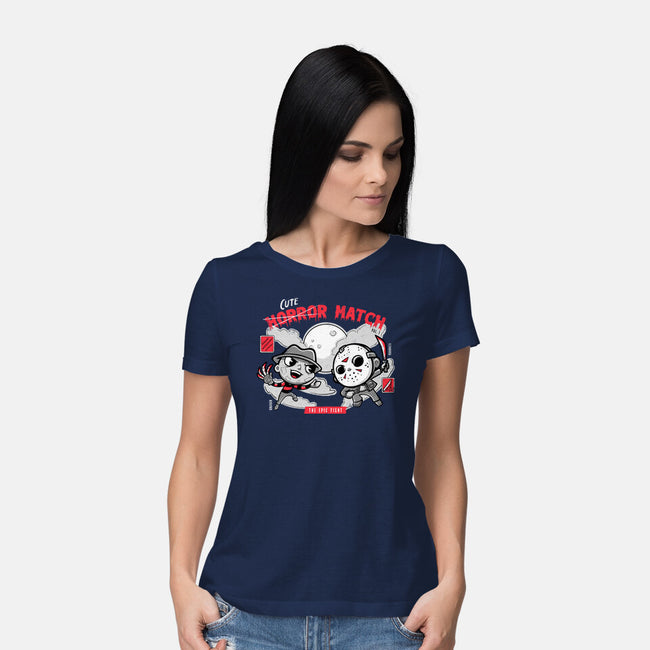 Cute Horror Match-Womens-Basic-Tee-Ca Mask