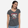 Cute Horror Match-Womens-V-Neck-Tee-Ca Mask