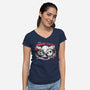 Cute Horror Match-Womens-V-Neck-Tee-Ca Mask