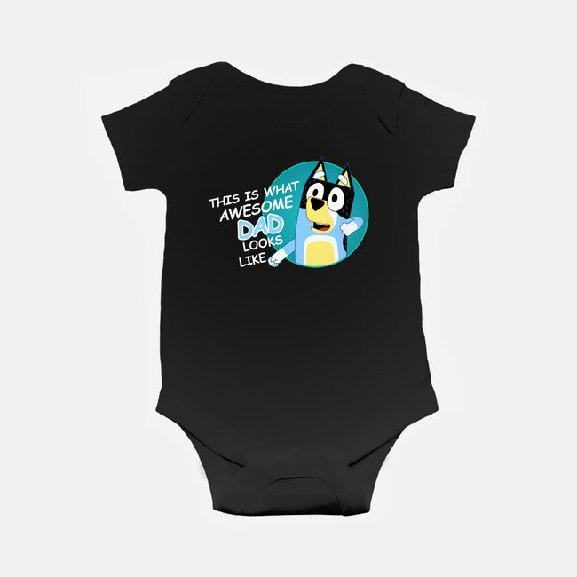 Awesome Dad-Baby-Basic-Onesie-MaxoArt