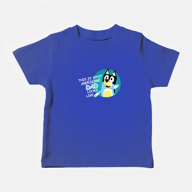 Awesome Dad-Baby-Basic-Tee-MaxoArt