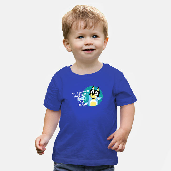 Awesome Dad-Baby-Basic-Tee-MaxoArt