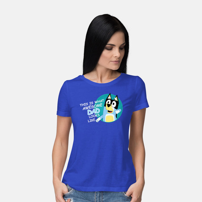 Awesome Dad-Womens-Basic-Tee-MaxoArt