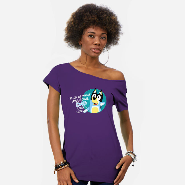 Awesome Dad-Womens-Off Shoulder-Tee-MaxoArt