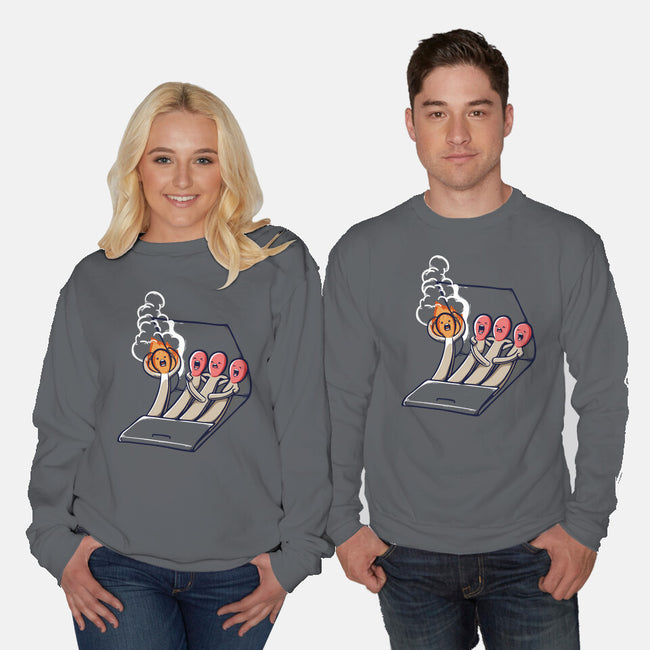 Don't Play With Fire-Unisex-Crew Neck-Sweatshirt-Xentee