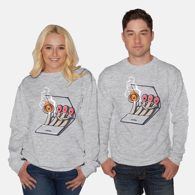 Don't Play With Fire-Unisex-Crew Neck-Sweatshirt-Xentee