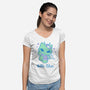 Hello Alien-Womens-V-Neck-Tee-xMorfina