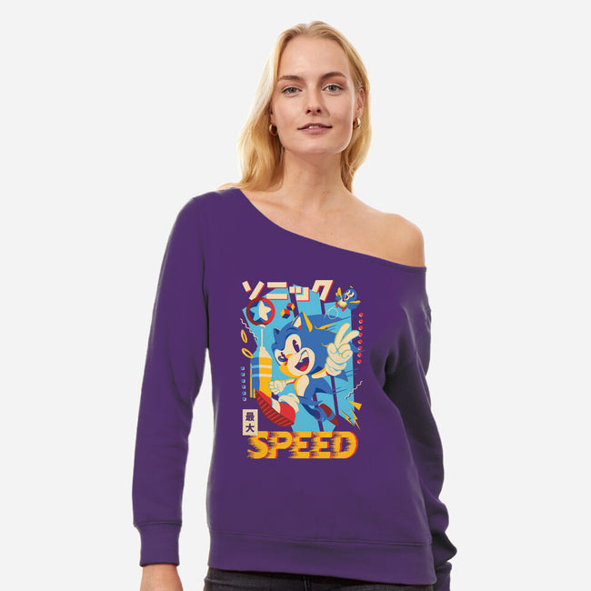Top Speed-Womens-Off Shoulder-Sweatshirt-Arinesart