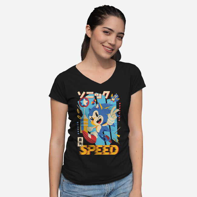 Top Speed-Womens-V-Neck-Tee-Arinesart