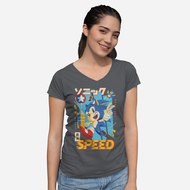 Top Speed-Womens-V-Neck-Tee-Arinesart