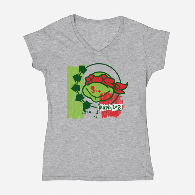 Raph-182-Womens-V-Neck-Tee-dalethesk8er