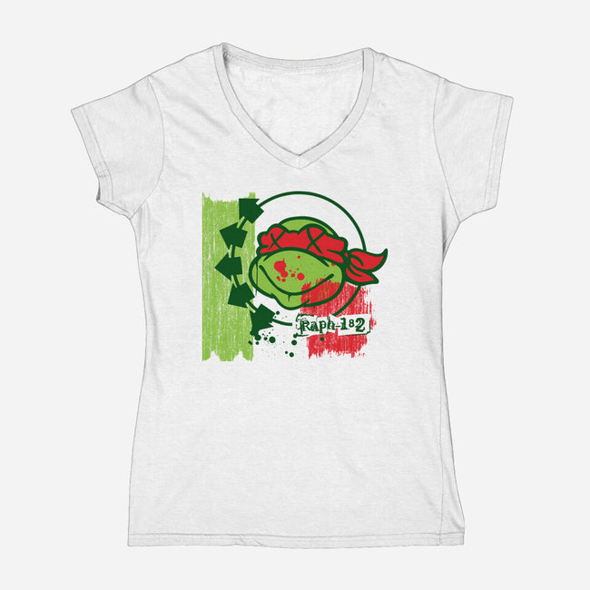 Raph-182-Womens-V-Neck-Tee-dalethesk8er