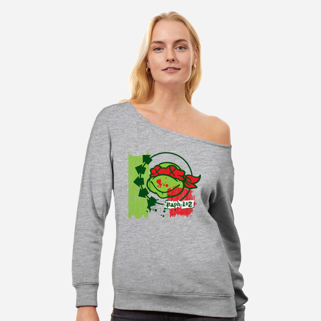 Raph-182-Womens-Off Shoulder-Sweatshirt-dalethesk8er