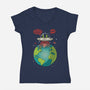 No Intelligent Life Form Found-Womens-V-Neck-Tee-erion_designs