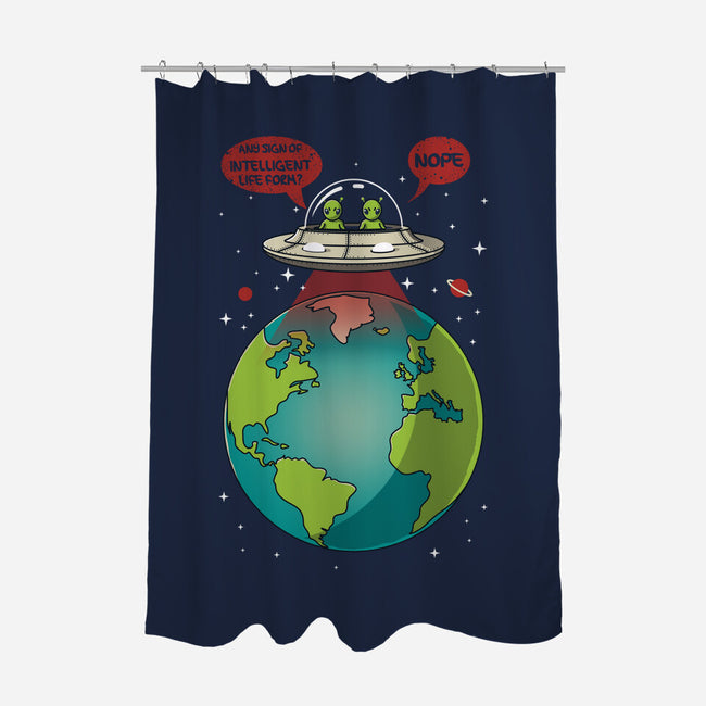 No Intelligent Life Form Found-None-Polyester-Shower Curtain-erion_designs