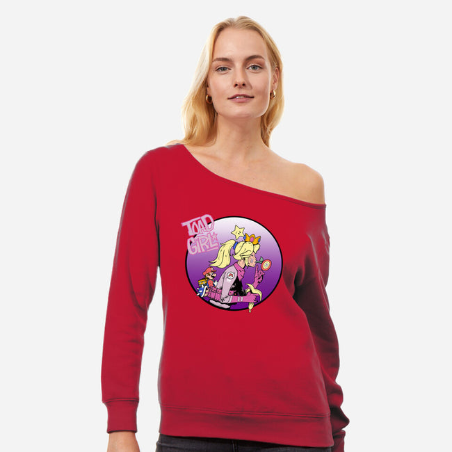 Toad Girl-Womens-Off Shoulder-Sweatshirt-Nerding Out Studio