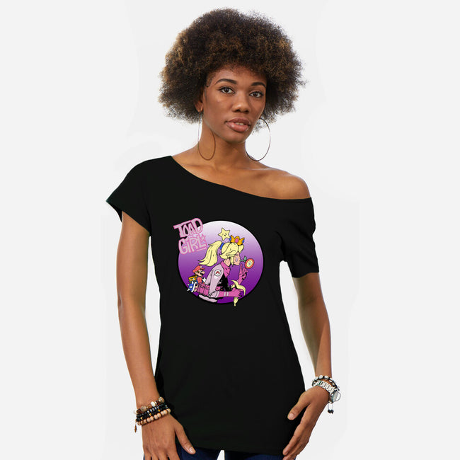 Toad Girl-Womens-Off Shoulder-Tee-Nerding Out Studio