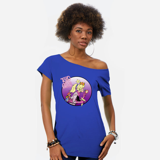 Toad Girl-Womens-Off Shoulder-Tee-Nerding Out Studio