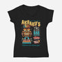 Aku Aku's Tiki Island-Womens-V-Neck-Tee-Nemons