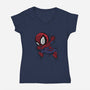 My Portable Spidey-Womens-V-Neck-Tee-zascanauta