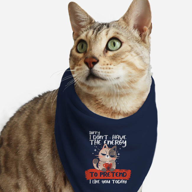 No Energy To Pretend-Cat-Bandana-Pet Collar-erion_designs
