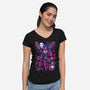 Hobie Brown Spider Punk-Womens-V-Neck-Tee-Panchi Art