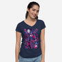 Hobie Brown Spider Punk-Womens-V-Neck-Tee-Panchi Art