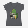 Jurassic News-Womens-V-Neck-Tee-tobefonseca