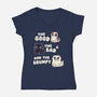 Good Bad And Grumpy-Womens-V-Neck-Tee-Weird & Punderful