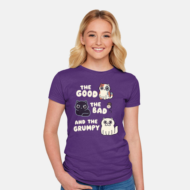 Good Bad And Grumpy-Womens-Fitted-Tee-Weird & Punderful