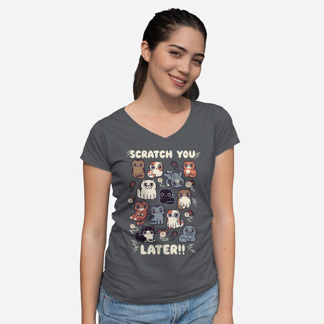 Scratch You Later-Womens-V-Neck-Tee-Weird & Punderful