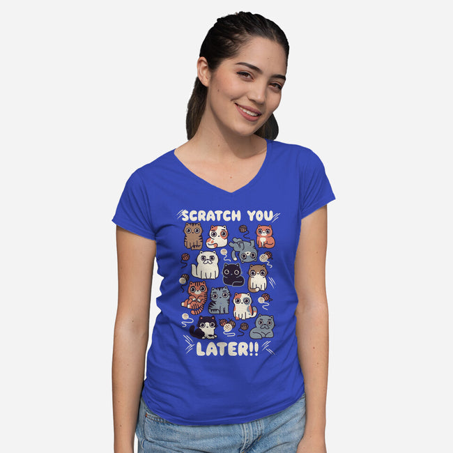 Scratch You Later-Womens-V-Neck-Tee-Weird & Punderful