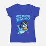 Super Bluey-Womens-V-Neck-Tee-spoilerinc