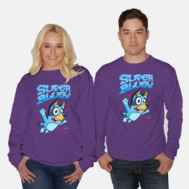 Super Bluey-Unisex-Crew Neck-Sweatshirt-spoilerinc