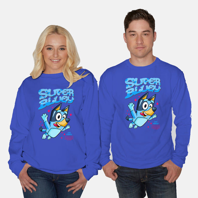 Super Bluey-Unisex-Crew Neck-Sweatshirt-spoilerinc