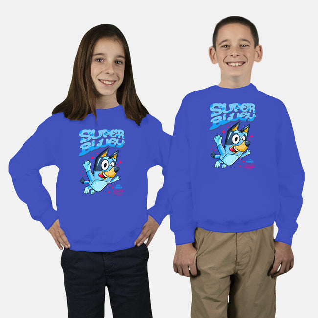 Super Bluey-Youth-Crew Neck-Sweatshirt-spoilerinc