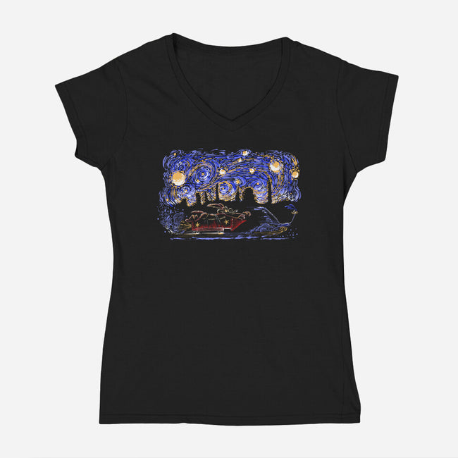 Starry Canyon-Womens-V-Neck-Tee-zascanauta