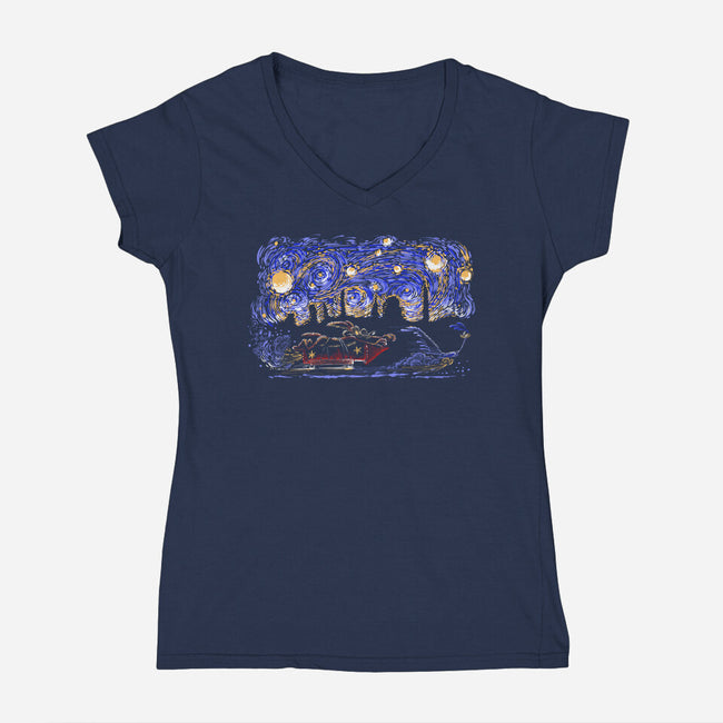 Starry Canyon-Womens-V-Neck-Tee-zascanauta