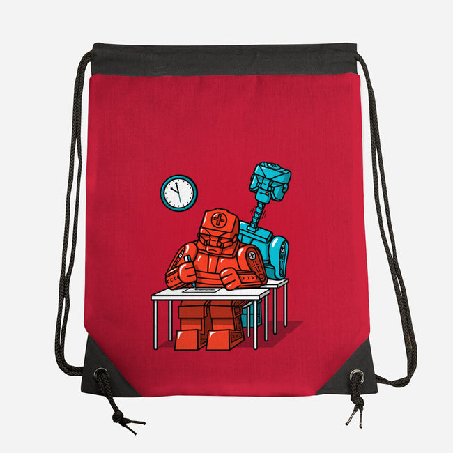 Robot Exam-None-Drawstring-Bag-Raffiti