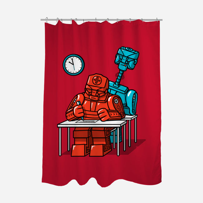 Robot Exam-None-Polyester-Shower Curtain-Raffiti